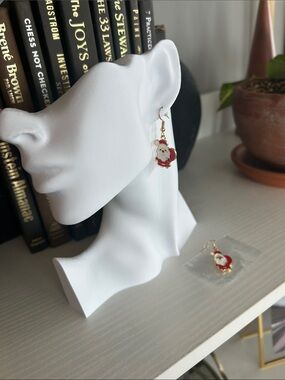 Festive Red Santa Drop Earrings (NWOT)